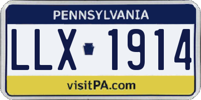 PA license plate LLX1914