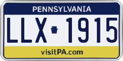 PA license plate LLX1915