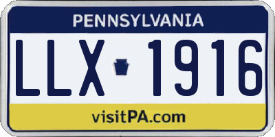 PA license plate LLX1916
