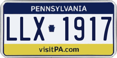 PA license plate LLX1917