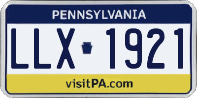 PA license plate LLX1921