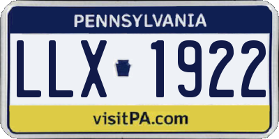 PA license plate LLX1922