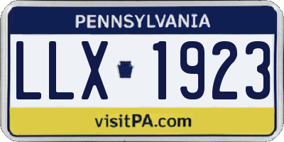 PA license plate LLX1923