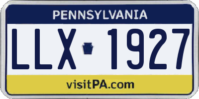 PA license plate LLX1927
