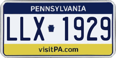 PA license plate LLX1929