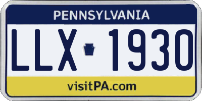 PA license plate LLX1930