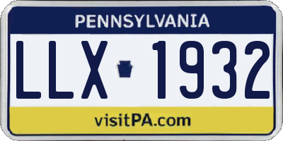 PA license plate LLX1932