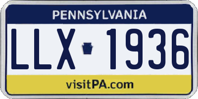 PA license plate LLX1936