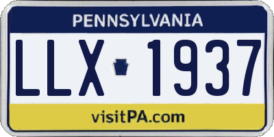 PA license plate LLX1937