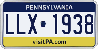 PA license plate LLX1938