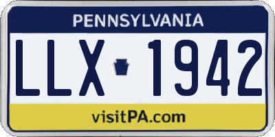 PA license plate LLX1942