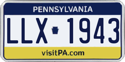 PA license plate LLX1943
