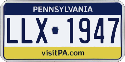 PA license plate LLX1947