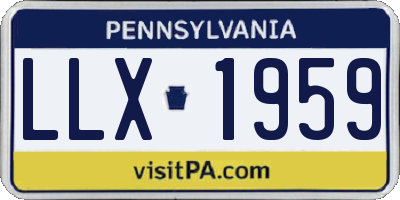 PA license plate LLX1959