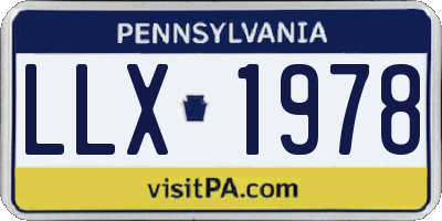 PA license plate LLX1978
