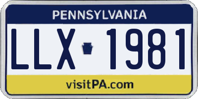 PA license plate LLX1981