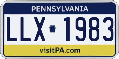 PA license plate LLX1983