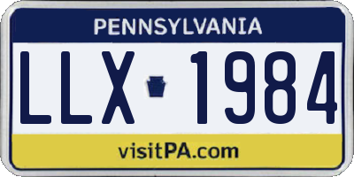 PA license plate LLX1984