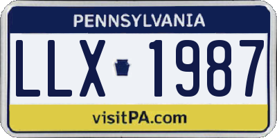 PA license plate LLX1987