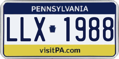 PA license plate LLX1988