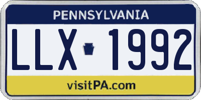 PA license plate LLX1992