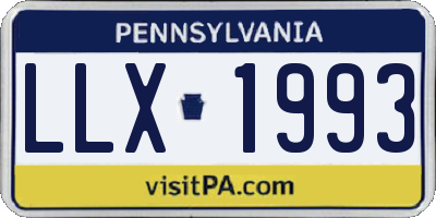 PA license plate LLX1993