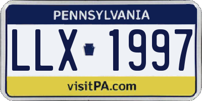 PA license plate LLX1997