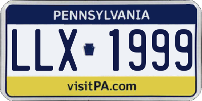 PA license plate LLX1999