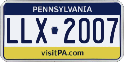 PA license plate LLX2007