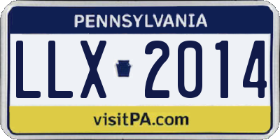 PA license plate LLX2014