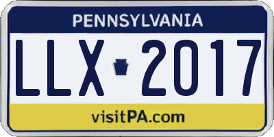 PA license plate LLX2017