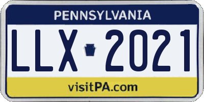 PA license plate LLX2021