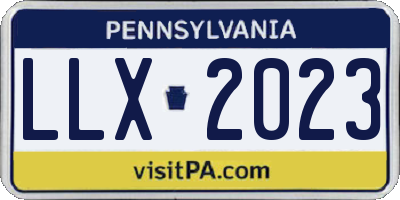 PA license plate LLX2023