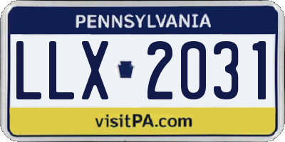 PA license plate LLX2031