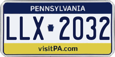 PA license plate LLX2032