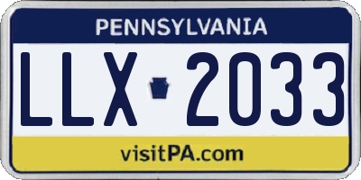 PA license plate LLX2033