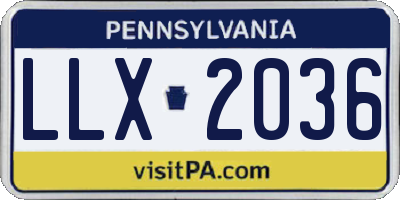PA license plate LLX2036