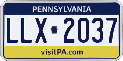 PA license plate LLX2037