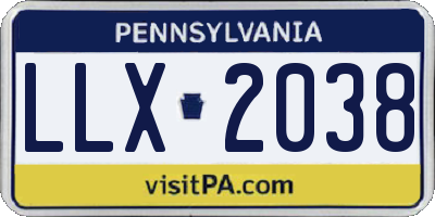 PA license plate LLX2038