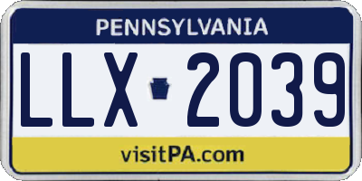 PA license plate LLX2039