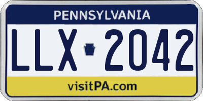 PA license plate LLX2042