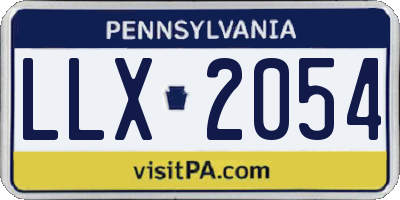 PA license plate LLX2054