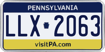 PA license plate LLX2063