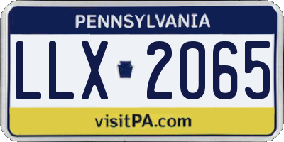 PA license plate LLX2065