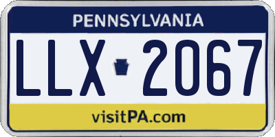 PA license plate LLX2067