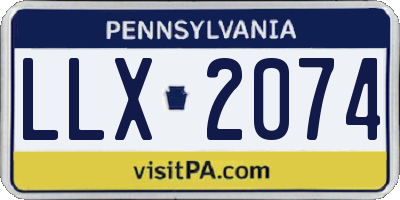PA license plate LLX2074