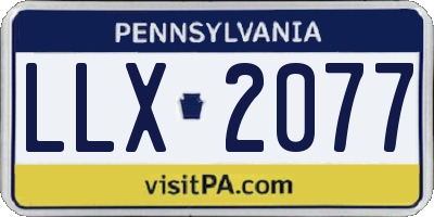 PA license plate LLX2077