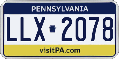 PA license plate LLX2078