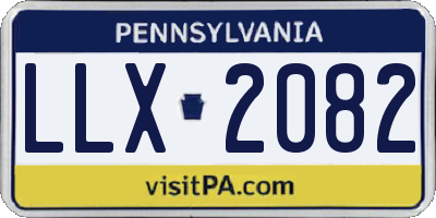 PA license plate LLX2082