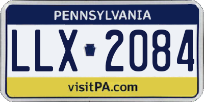 PA license plate LLX2084